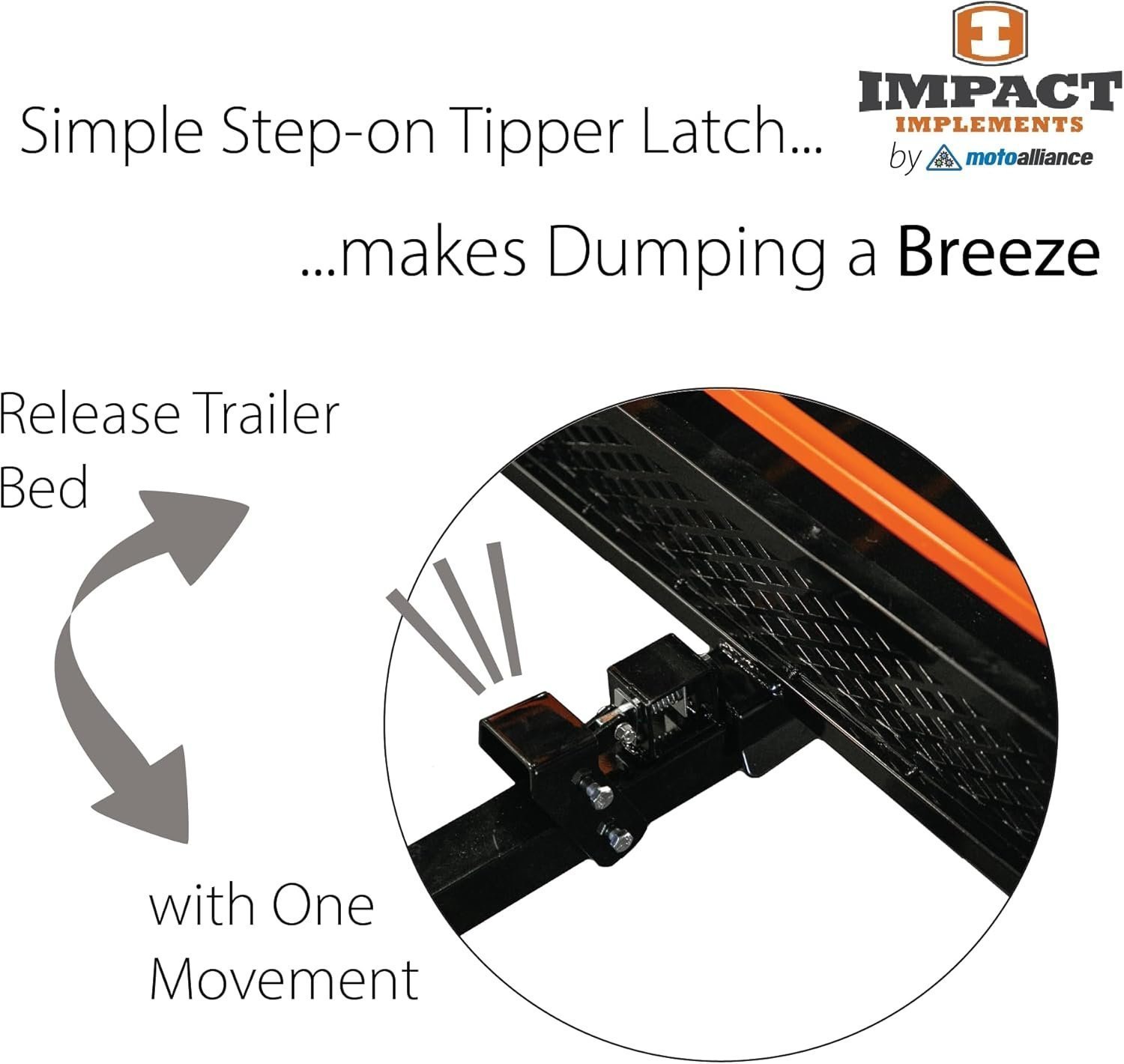 Impact Implements 1500 lb Utility Cargo Trailer with Pivot Dump for ATV, UTV, and Lawn Tractor - Image 4